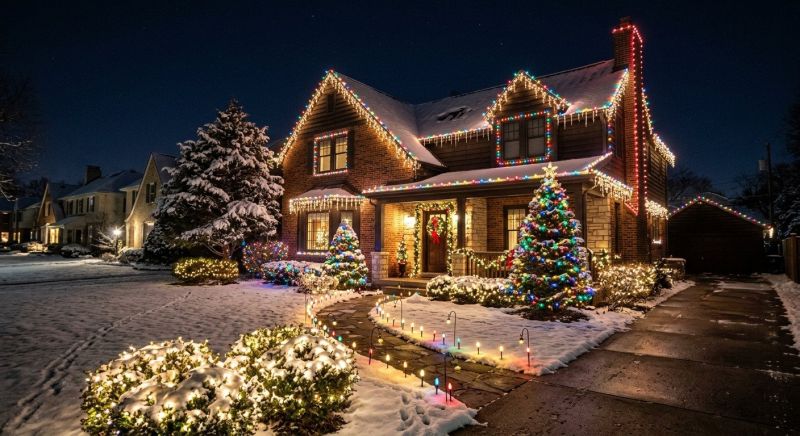 Holiday Lights Hanging in Alpharetta, GA