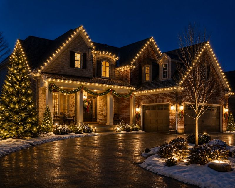 Holiday Lights Hanging in Alpharetta, GA
